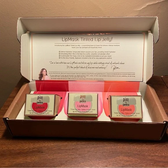 Bundle of 3 Pixi Beauty Lip Tint Sucre Pink Caliente Orange Amore Strawberry Red - Picture 2 of 4